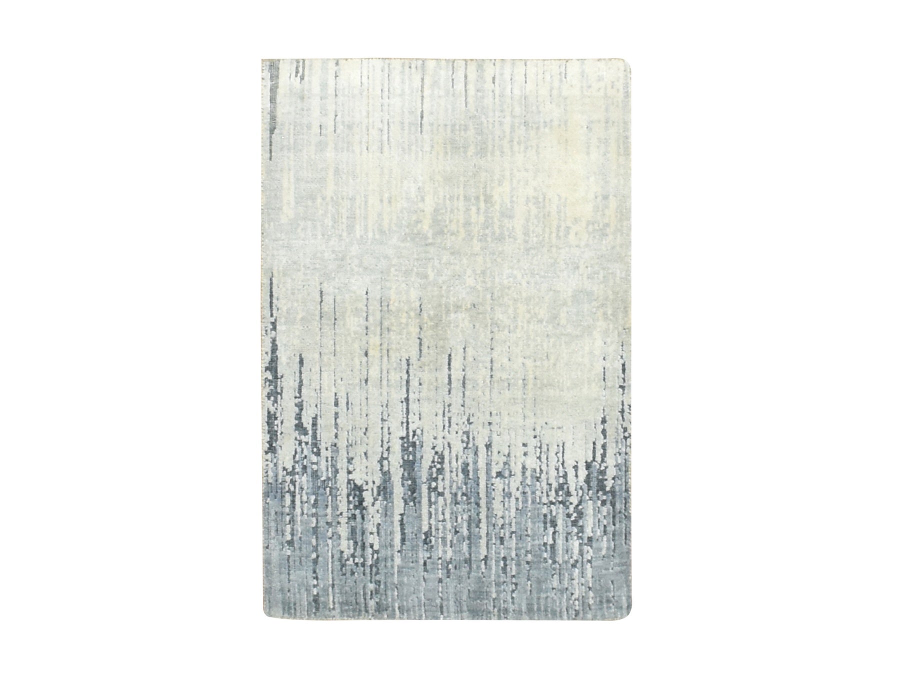 Modern / Contemporary hand-knotted wool rug in Gray, 2' x 3' — SKU O075916
