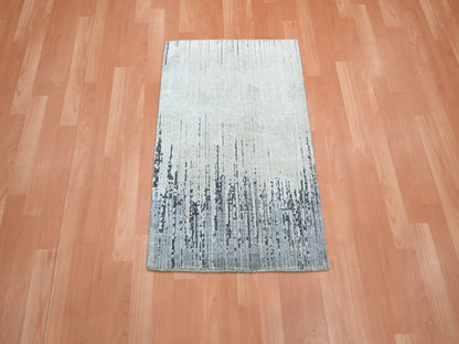 Modern / Contemporary hand-knotted wool rug in Gray, 2' x 3' — SKU O075917 (view 2)