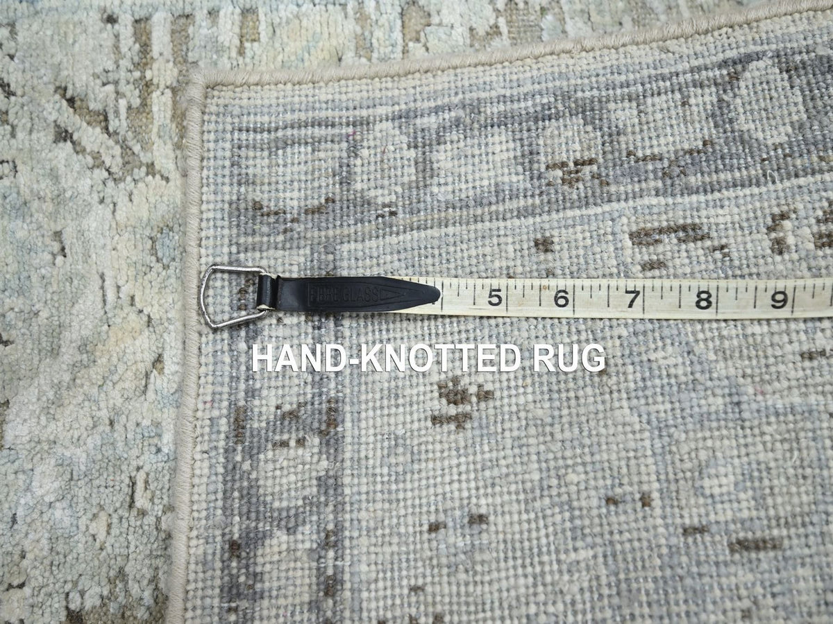 Oushak Oushak hand-knotted silk rug in Gray & Blue, 2' x 3' — SKU O075918 (view 4)