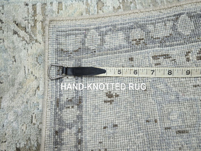 Oushak Oushak hand-knotted silk rug in Gray & Blue, 2' x 3' — SKU O075918 (view 4)