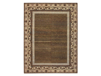Brown 9'2" x 12'1" Khotan and Samarkand Hand knotted Wool Rug - Sku: O075920