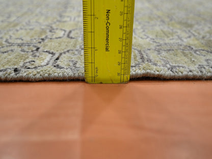 Green 2'0" x 3'0" Khotan and Samarkand Hand knotted Silk Rug - Sku: O075921