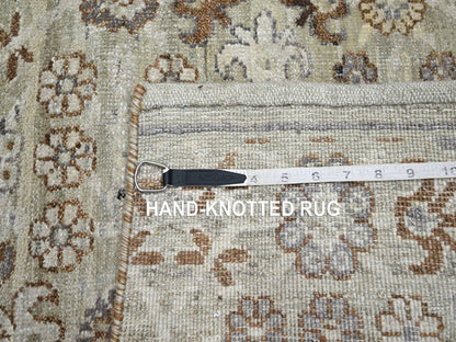 Beige 2'0" x 3'0" Khotan and Samarkand Hand knotted Wool Rug - Sku: O075924