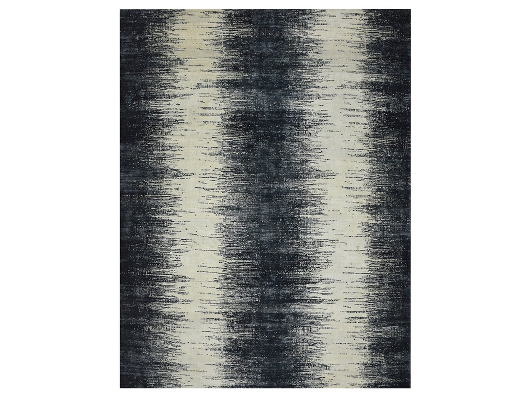 Black 11'9" x 15'0" Modern and Contemporary Hand knotted Wool Rug - Sku: O075927