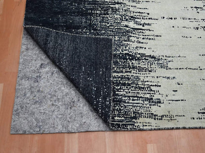 Black 11'9" x 15'0" Modern and Contemporary Hand knotted Wool Rug - Sku: O075927