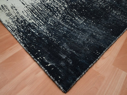 Black 11'9" x 15'0" Modern and Contemporary Hand knotted Wool Rug - Sku: O075927