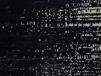 Black 11'9" x 15'0" Modern and Contemporary Hand knotted Wool Rug - Sku: O075927