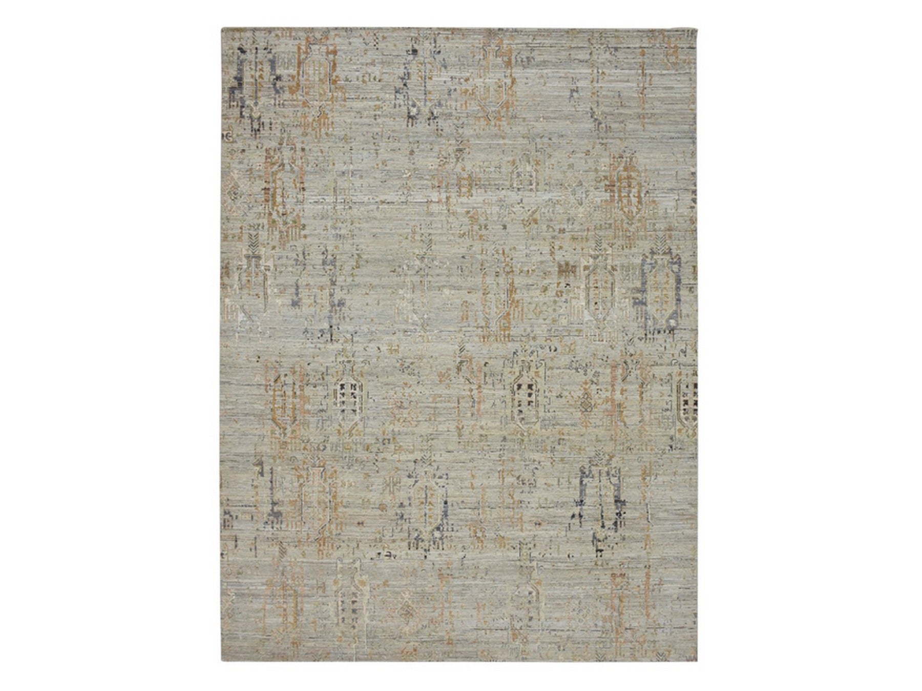 Beige 8'11" x 11'11" Modern and Contemporary Hand knotted Wool Rug - Sku: O075928