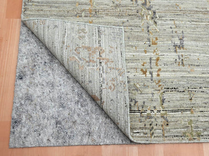 Beige 8'11" x 11'11" Modern and Contemporary Hand knotted Wool Rug - Sku: O075928