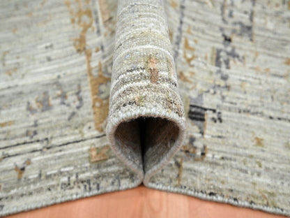 Beige 8'11" x 11'11" Modern and Contemporary Hand knotted Wool Rug - Sku: O075928