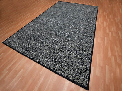 Black 9'10" x 14'4" Fine Oriental Hand knotted Wool/Silk Rug - Sku: O075930