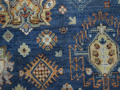 Blue 7'11" x 9'9" Tribal & Geometric Hand knotted Wool Rug - Sku: O075932
