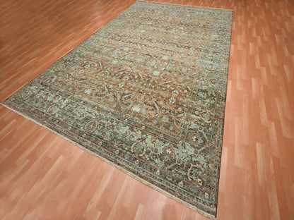 Red 9'10" x 13'11" Fine Oriental Hand knotted Wool Rug - Sku: O075934