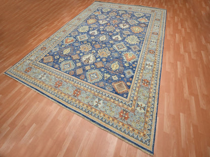 Blue 10'0" x 13'4" Tribal & Geometric Hand knotted Wool Rug - Sku: O075936