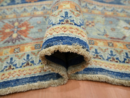 Blue 10'0" x 13'4" Tribal & Geometric Hand knotted Wool Rug - Sku: O075936
