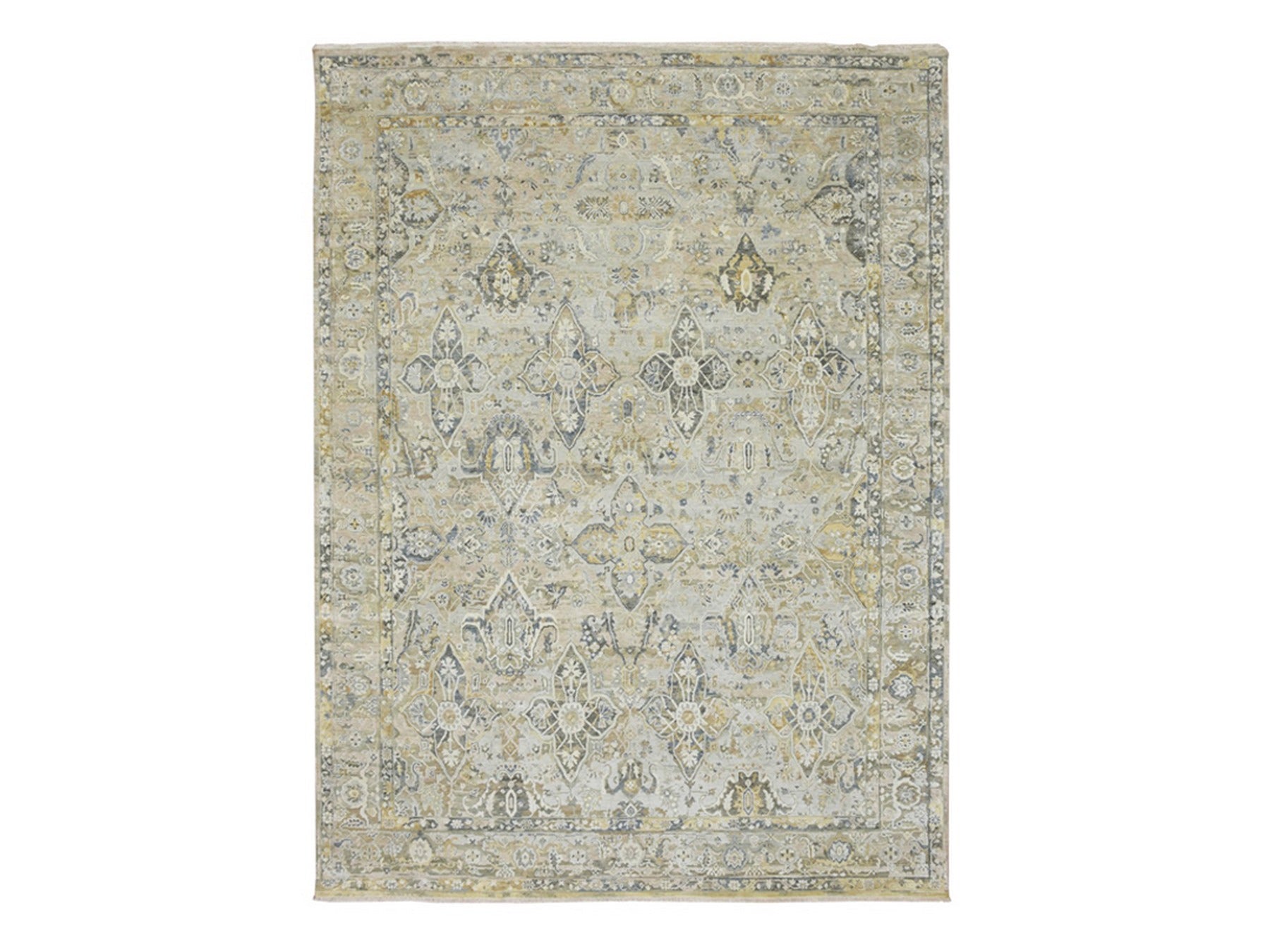 Brown 8'10" x 11'11" Wool and Silk Hand knotted Wool/Silk Rug - Sku: O075938