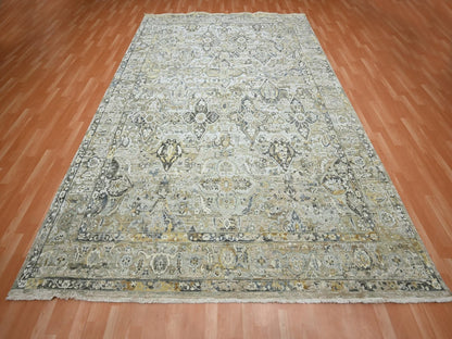 Brown 8'10" x 11'11" Wool and Silk Hand knotted Wool/Silk Rug - Sku: O075938