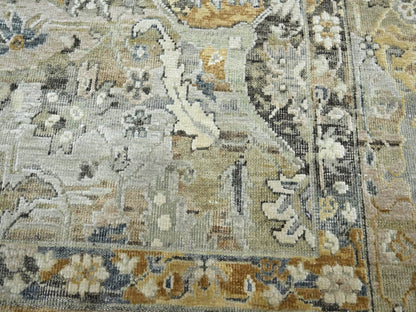 Brown 8'10" x 11'11" Wool and Silk Hand knotted Wool/Silk Rug - Sku: O075938