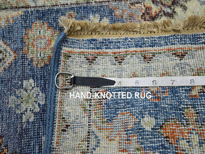 Blue 1'11" x 3'2" Tribal & Geometric Hand knotted Wool Rug - Sku: O075940