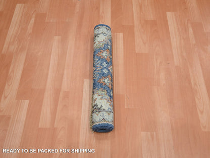 Blue 1'11" x 3'2" Tribal & Geometric Hand knotted Wool Rug - Sku: O075940