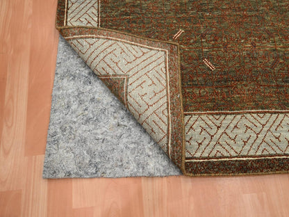 Brown 4'0" x 6'3" Khotan and Samarkand Hand knotted Wool Rug - Sku: O075942