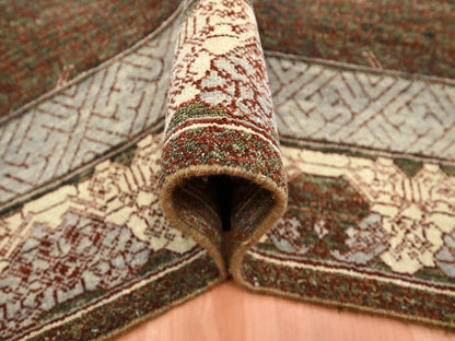 Brown 6'0" x 9'1" Khotan and Samarkand Hand knotted Wool Rug - Sku: O075943