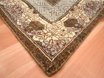Brown 6'0" x 9'1" Khotan and Samarkand Hand knotted Wool Rug - Sku: O075943