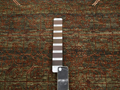 Brown 6'0" x 9'1" Khotan and Samarkand Hand knotted Wool Rug - Sku: O075943