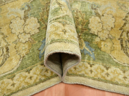 Fine Oriental hand-knotted silk rug in Yellow & Gold, 9' x 12'3" — SKU O075944 (view 5)