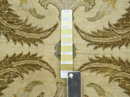 Fine Oriental hand-knotted silk rug in Yellow & Gold, 9' x 12'3" — SKU O075944 (view 7)