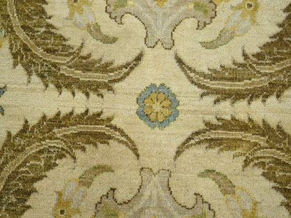 Fine Oriental hand-knotted silk rug in Yellow & Gold, 9' x 12'3" — SKU O075944 (view 8)