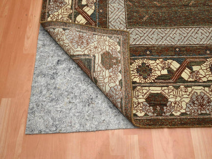 Brown 9'0" x 12'2" Khotan and Samarkand Hand knotted Wool Rug - Sku: O075945