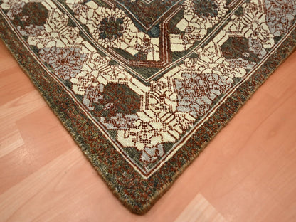 Brown 9'0" x 12'2" Khotan and Samarkand Hand knotted Wool Rug - Sku: O075945