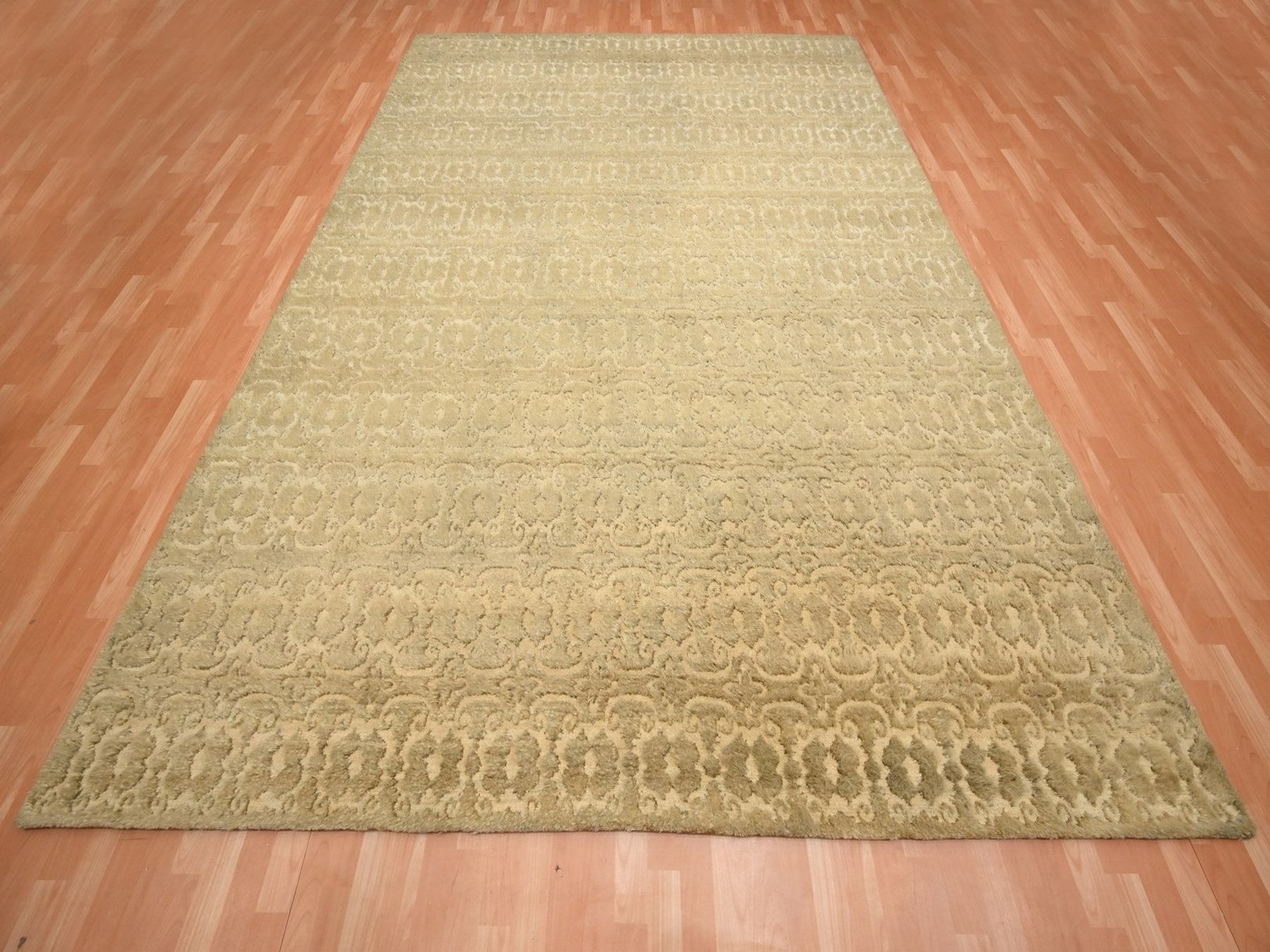 Brown 9'0" x 12'4" Transitional Hand knotted Wool Rug - Sku: O075946