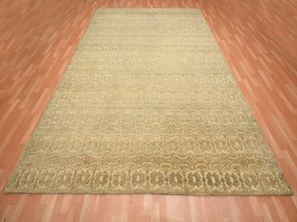 Brown 9'0" x 12'4" Transitional Hand knotted Wool Rug - Sku: O075946