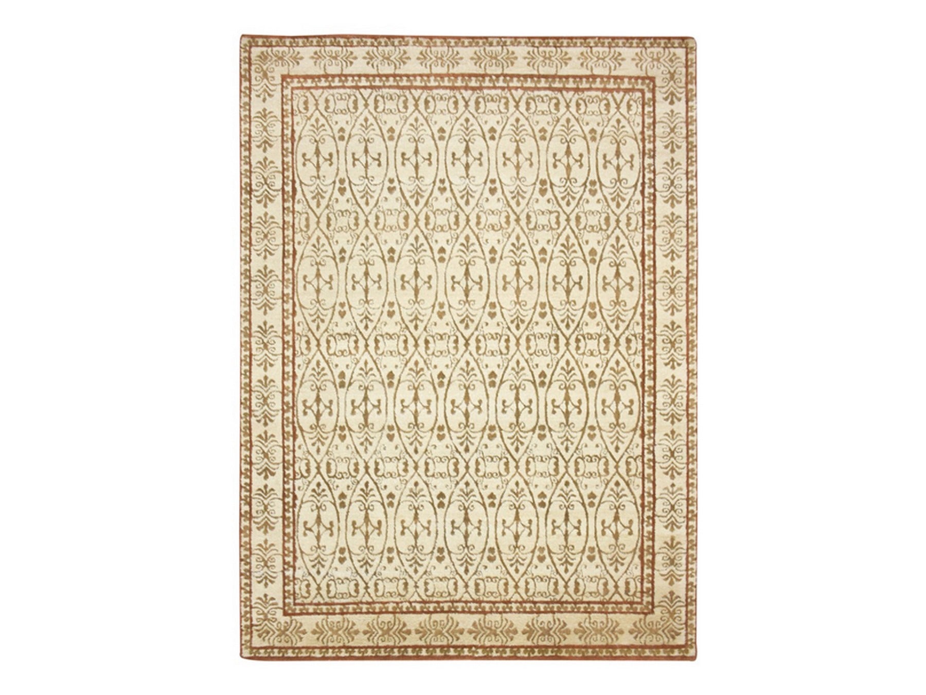 Ivory 8'11" x 12'3" Fine Oriental Hand knotted Wool Rug - Sku: O075947