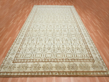 Fine Oriental hand-knotted wool rug in Ivory, 8'11" x 12'3" — SKU O075947 (view 2)
