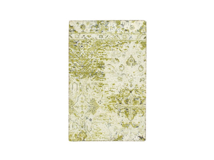 Oushak Oushak hand-knotted silk rug in Green, 2' x 3', SKU O075948