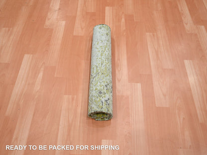 Oushak Oushak hand-knotted silk rug in Green, 2' x 3', SKU O075948 (view 5)