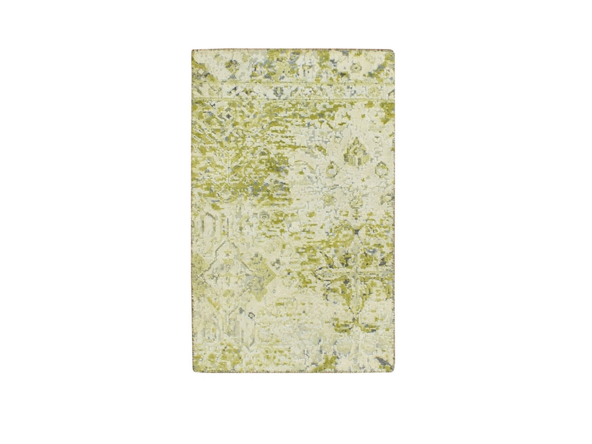Oushak Oushak hand-knotted silk rug in Green, 2' x 3', SKU O075949