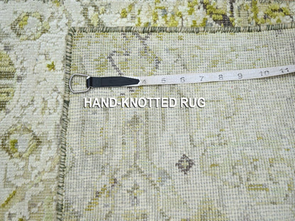 Oushak Oushak hand-knotted silk rug in Green, 2' x 3', SKU O075950 (view 4)
