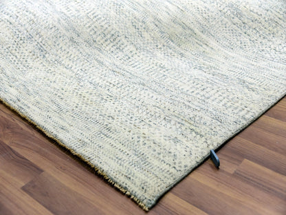 Ivory 15'0" x 19'11" Modern and Contemporary Hand knotted Wool Rug - Sku: O076004