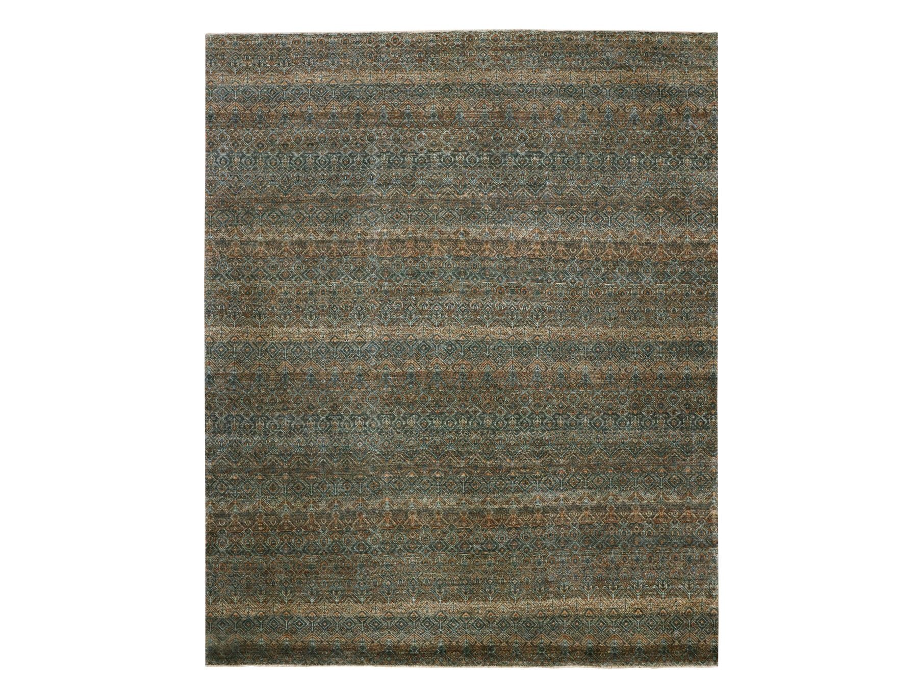Modern / Contemporary hand-knotted wool rug in Brown, 8'1" x 10'1", SKU O076005