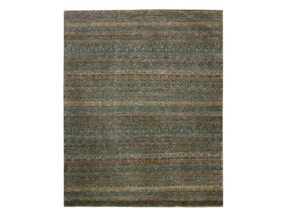 Modern / Contemporary hand-knotted wool rug in Brown, 8'1" x 10'1", SKU O076005