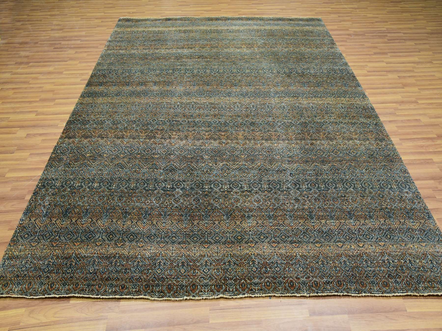Modern / Contemporary hand-knotted wool rug in Brown, 8'1" x 10'1", SKU O076005