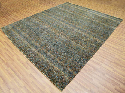 Modern / Contemporary hand-knotted wool rug in Brown, 8'1" x 10'1", SKU O076005