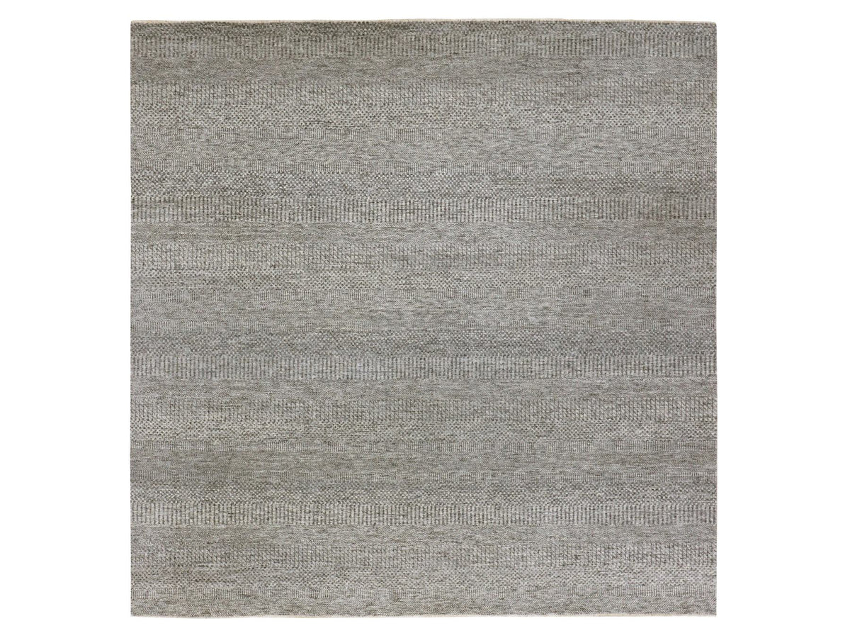 Modern / Contemporary hand-knotted wool rug in Gray, 8'0" x 8'0", SKU O076010