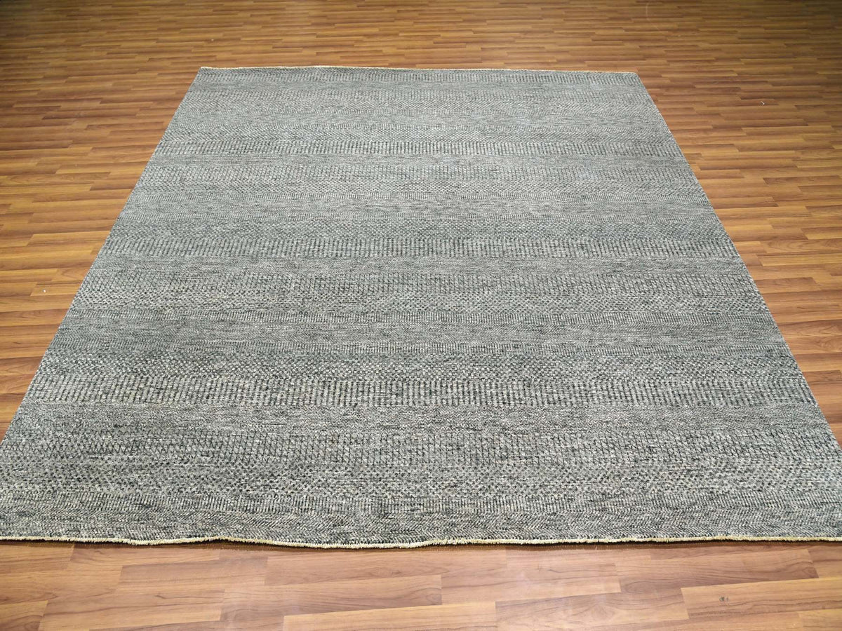 Modern / Contemporary hand-knotted wool rug in Gray, 8'0" x 8'0", SKU O076010
