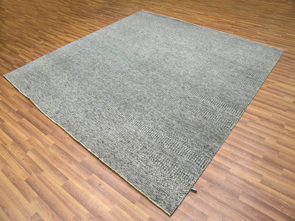Grey 8'0" x 8'0" Modern / Contemporary Hand knotted Wool Rug - Sku: O076010