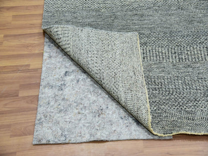 Grey 8'0" x 8'0" Modern / Contemporary Hand knotted Wool Rug - Sku: O076010